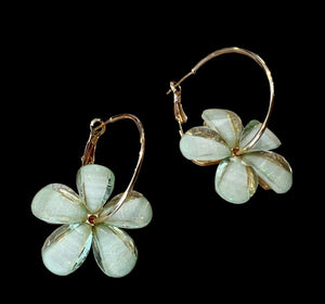 PENDIENTES ARO FLOR VERDE